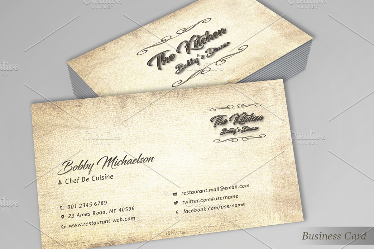 Vintage Food Menu & Business Card, a Brochure Template by BettyDesign (Photo 8 of 8)