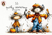 Quirky Scarecrow PNG Clipart, a Seasonal Illustration by Nicolle's Colorful Art (Thumbnail 1 of 4)