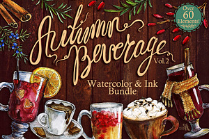 Autumn Beverage Watercolor Set