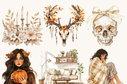 Watercolor Autumn Halloween Clipart, an Object Illustration by Design Scotch (Thumbnail 3 of 7)