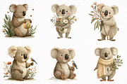 Whimsical Spring Koala Clipart, an Illustration by DreamArtGraphic (Thumbnail 6 of 8)