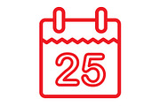 Calendar icon, an Outline Icon by Sumberpangan (Thumbnail 2 of 3)