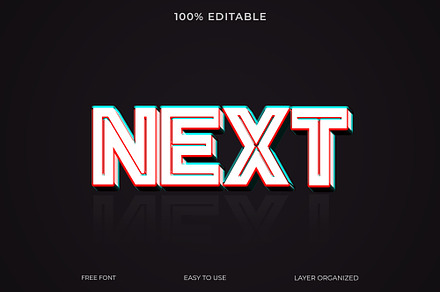 Next 3D Text Effect Style