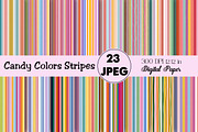 Candy Colors Stripes Digital Paper, an Illustration by Daily.Designs (Thumbnail 1 of 5)