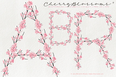 Cherry Blossoms 04 Pink Peach Letter