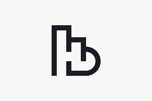 Modern Letter HB Logo Design, a Branding & Logo Template by tmts