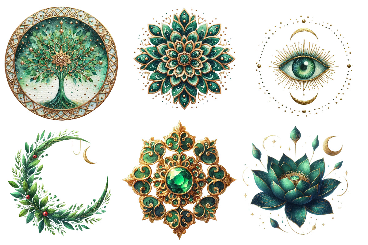 Emerald Celestial Collection clipart, an Illustration by Designworld (Photo 5 of 5)