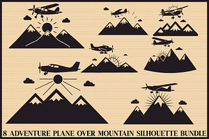 Adventure Plane Mountain Bundle, an Illustration by Designs_River