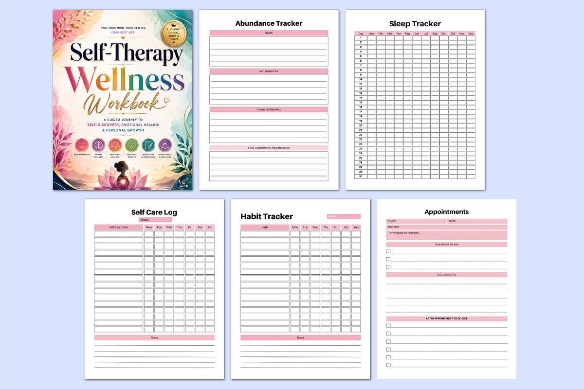 Self-Therapy Wellness Workbook., a Stationery Template by Shumaya (Photo 2 of 4)