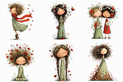 Whimsical Girls Floral Spring Clipar, an Illustration by Libby Wishes (Thumbnail 6 of 8)