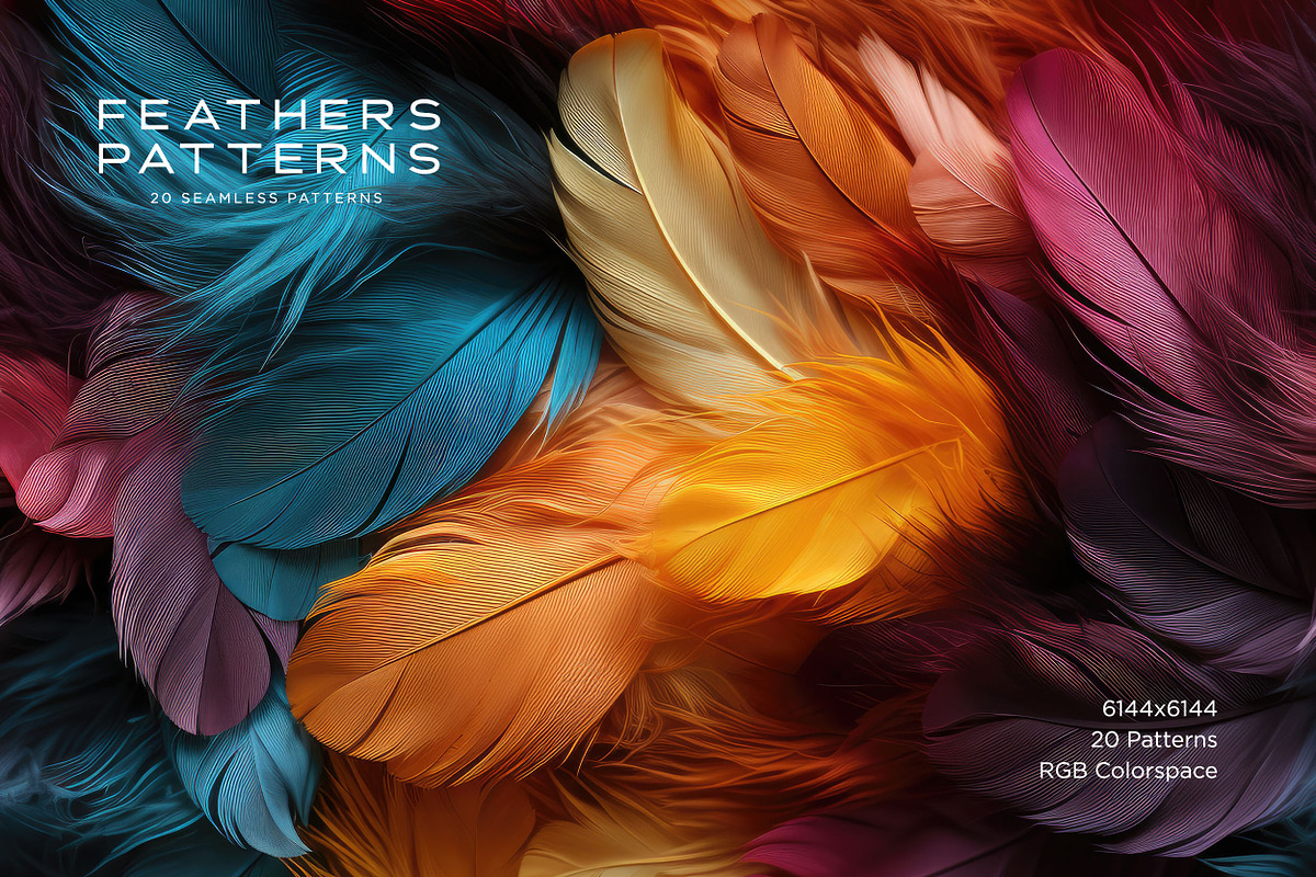 Feather Patterns: Seamless Patterns, a Pattern Graphic by RuleByArt