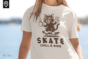 Cool Skateboarding Cat, T-shirt, an Animal Illustration by shaondesigns (Thumbnail 3 of 5)