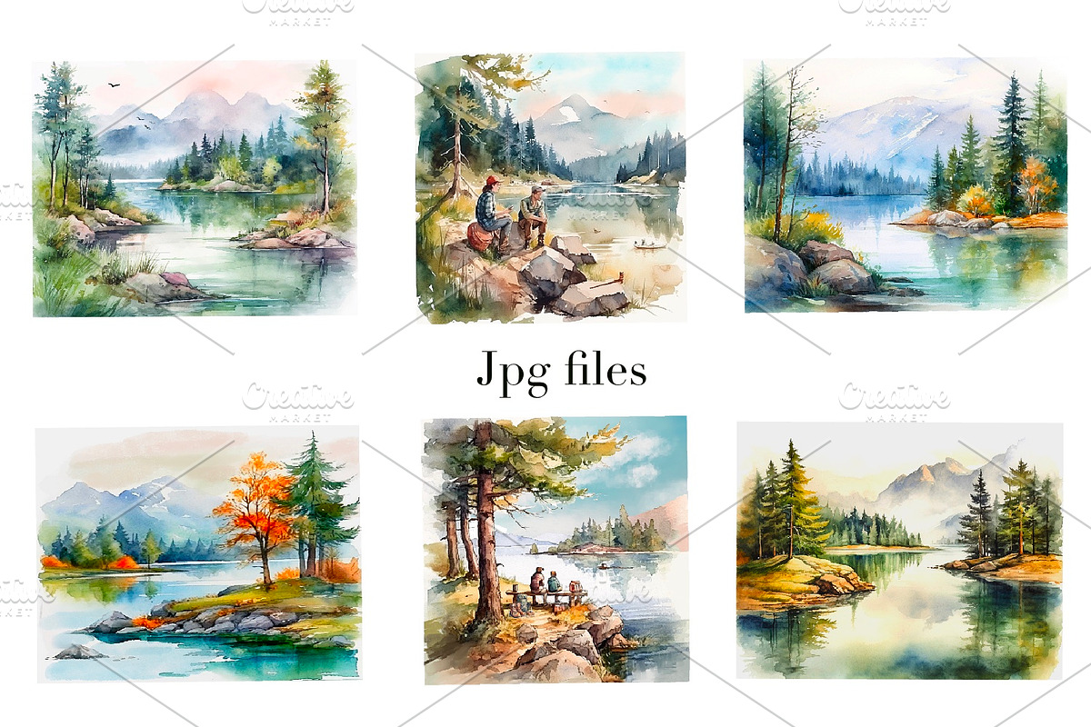 Tourist camping, watercolor clipart, a Person Illustration by AkvarelRiver (Photo 7 of 8)