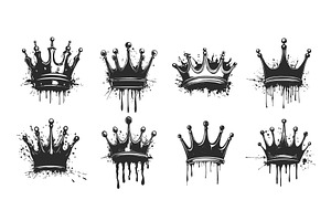crowns engraving grunge. crown, an Object Illustration by Stock-Smart-Start