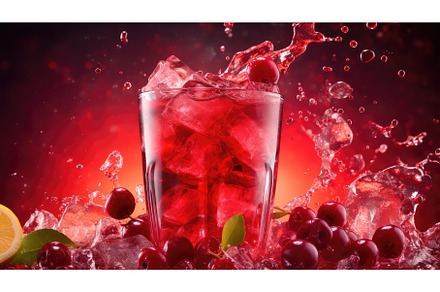 liquid red soda drink cranberry ai, a Food & Drink Photo by pikepicture