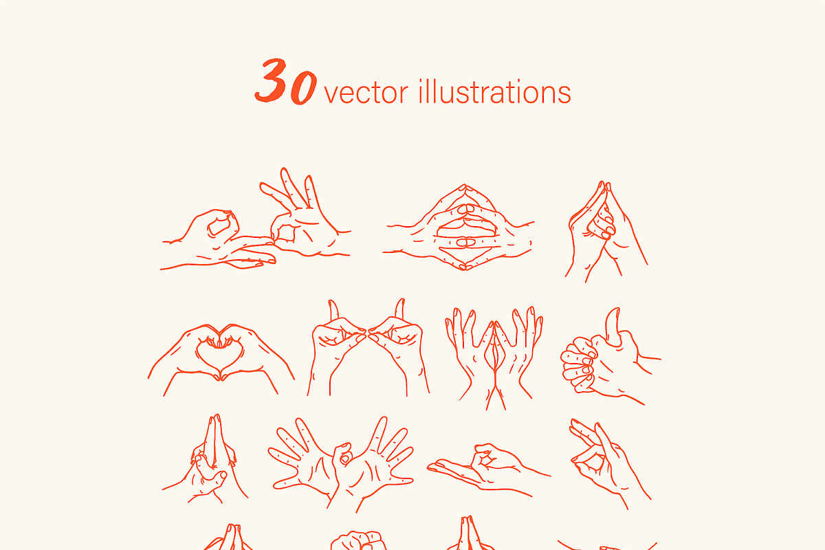 Hand Mudras Yoga Vector set, a Healthcare Illustration by Allaxel Studio (Photo 3 of 5)
