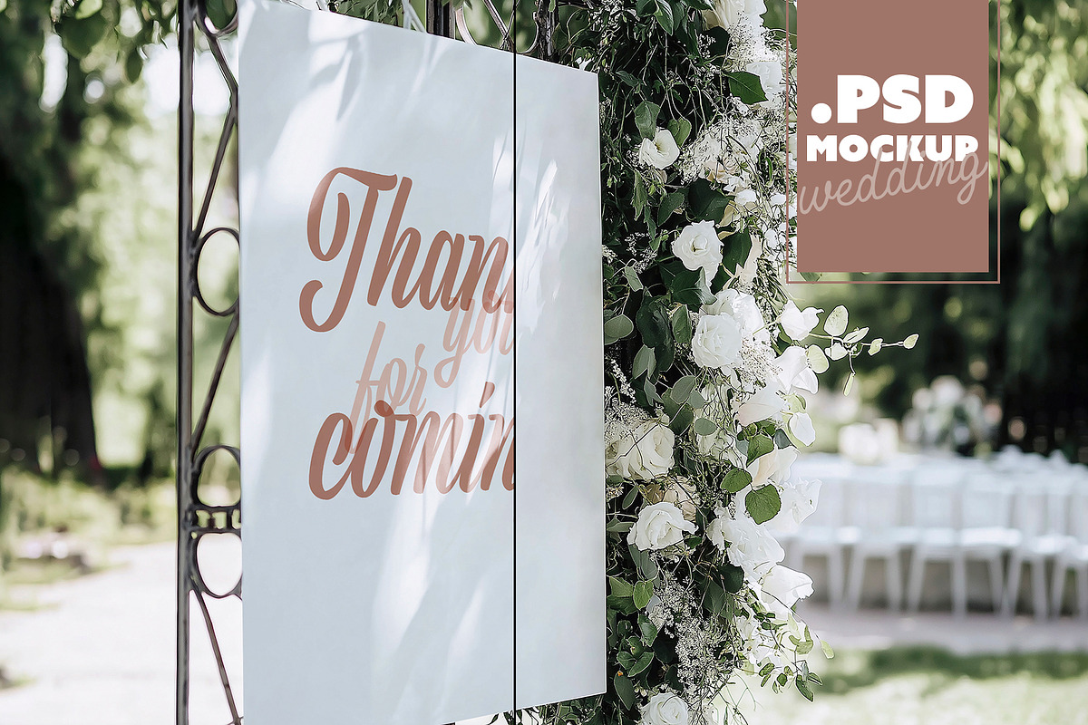 Wedding Sign Mockup Floral Scene, a Product Mockup by McLittle Stock (Photo 1 of 5)