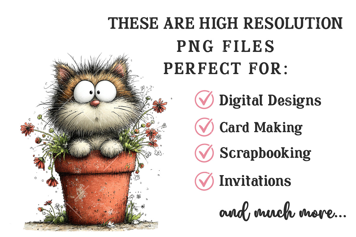Whimsical Spring Cat Clipart, an Illustration by OK Design (Photo 4 of 6)