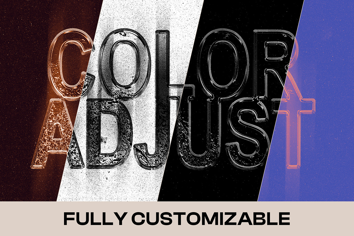 Distressed Metallic Text PSD Effect