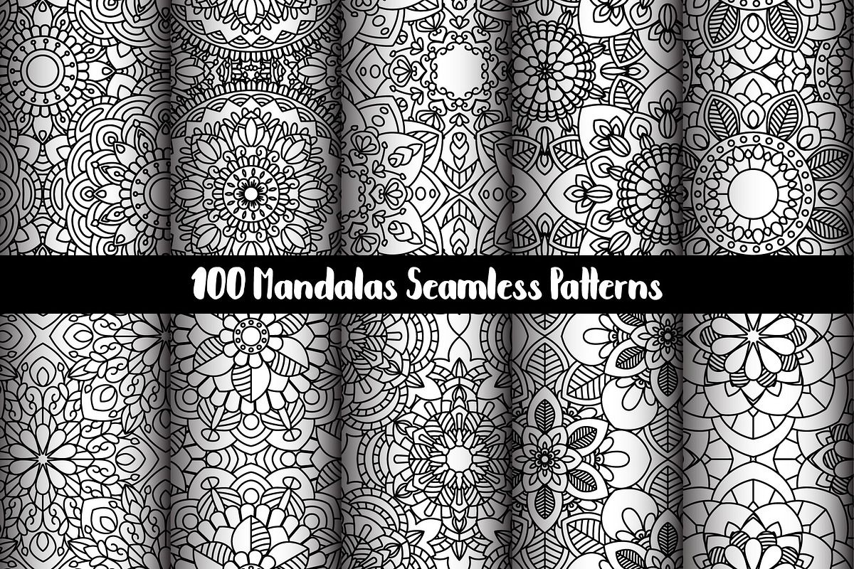100 Mandalas Seamless Patterns, a Pattern Graphic by Elinorka (Photo 10 of 23)