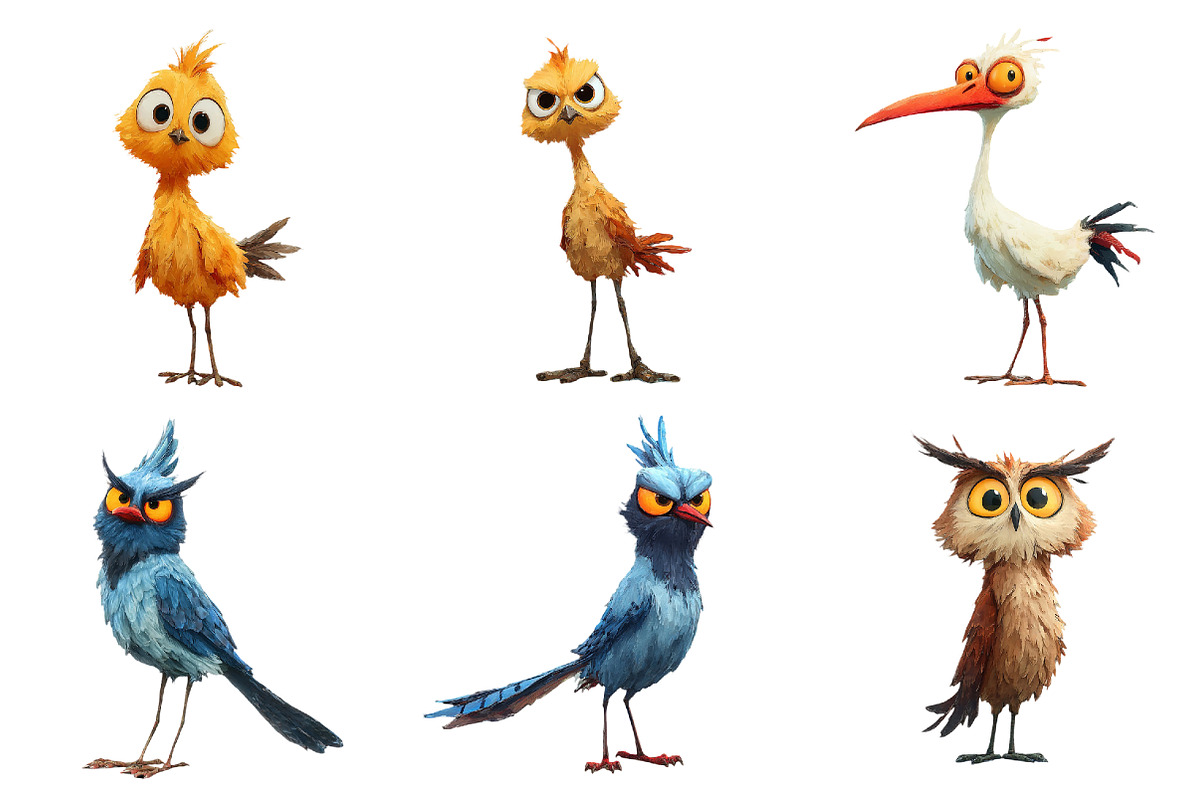 Funny And Cute Birds Clipart, an Illustration by DreamArtGraphic (Photo 2 of 4)
