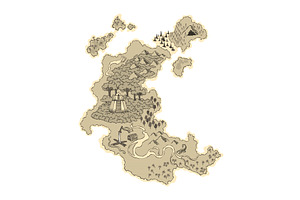 Old antique treasure map. Cartoon, an Object Illustration by the8monkey