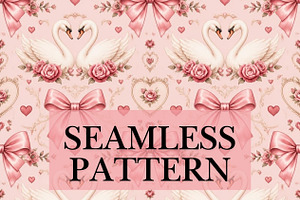 Swan & Bow Seamless Pattern