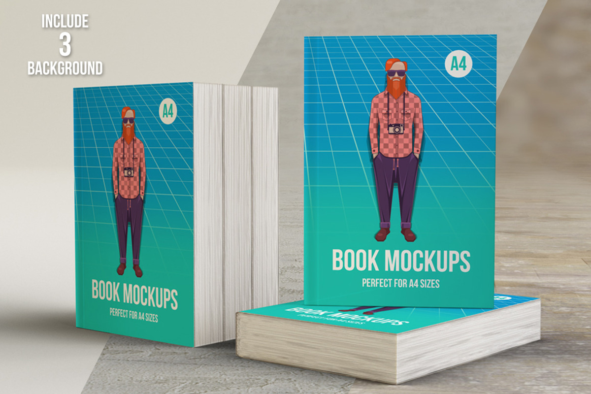 Book Mockups, a Print Template by Kongkow (Photo 6 of 7)