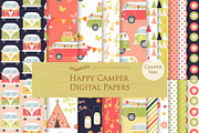 Camping Van, Bug Bus, Red & Green, an Illustration by Mia's Graphic Design (Thumbnail 8 of 11)