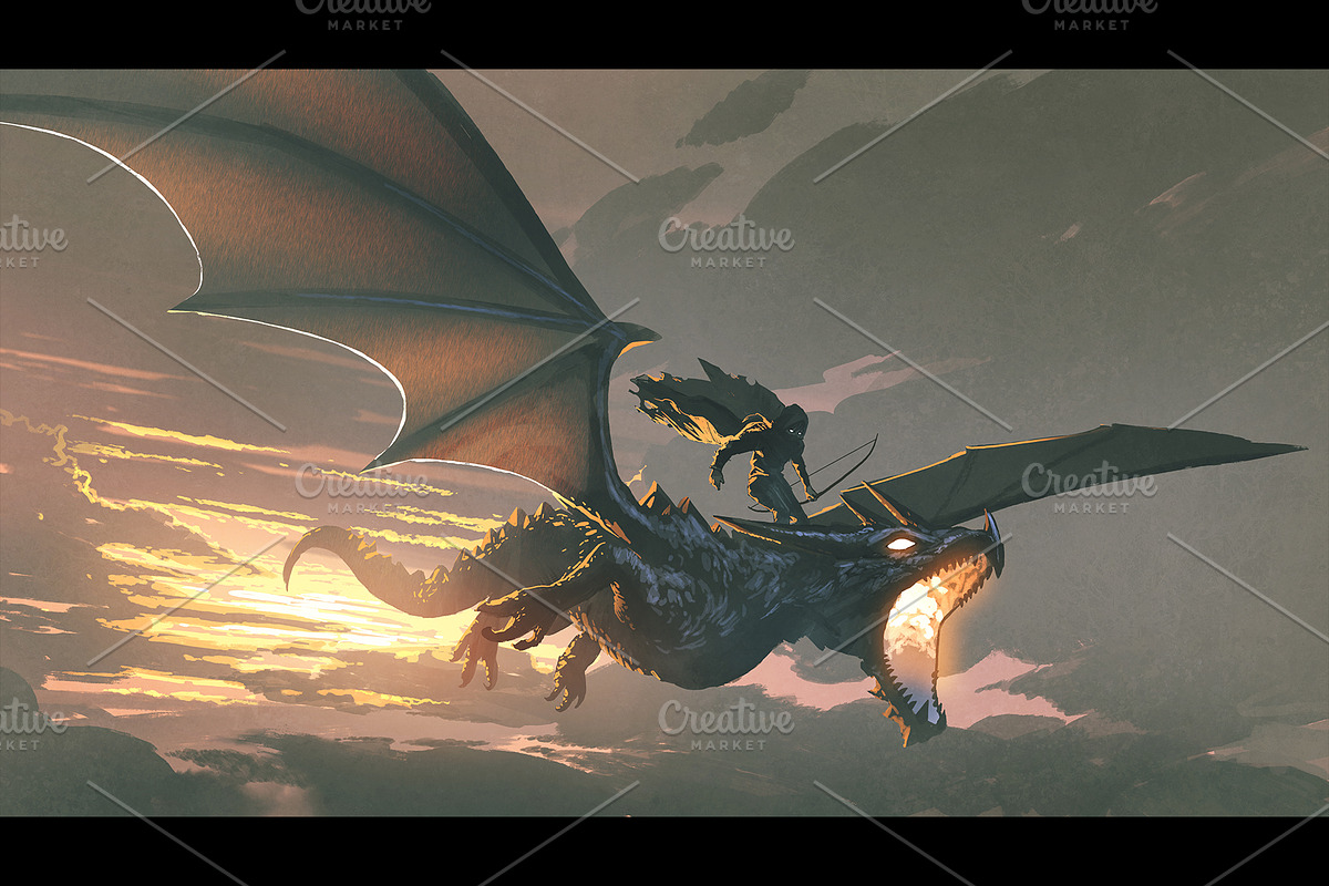 Fantasy dragon illustration set, an Illustration by Grandfailure (Photo 2 of 6)