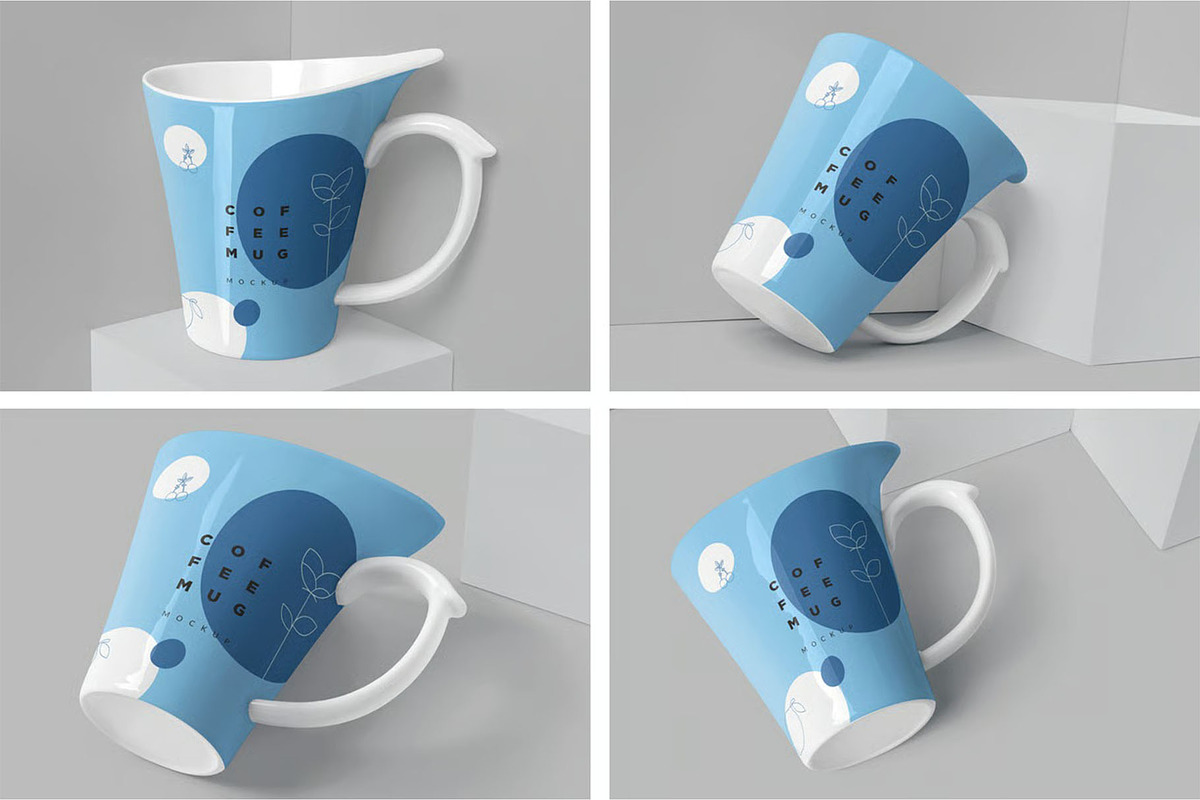 4 Awesome Coffee Mug Mockups, a Cups & Container Mockup by megostudi0 (Photo 1 of 6)