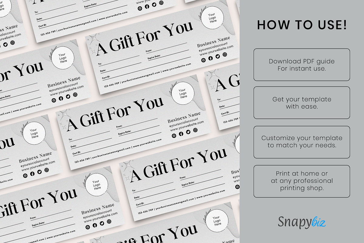 Printable Gift Certificate, a Templates & Theme by Snapybiz (Photo 13 of 13)