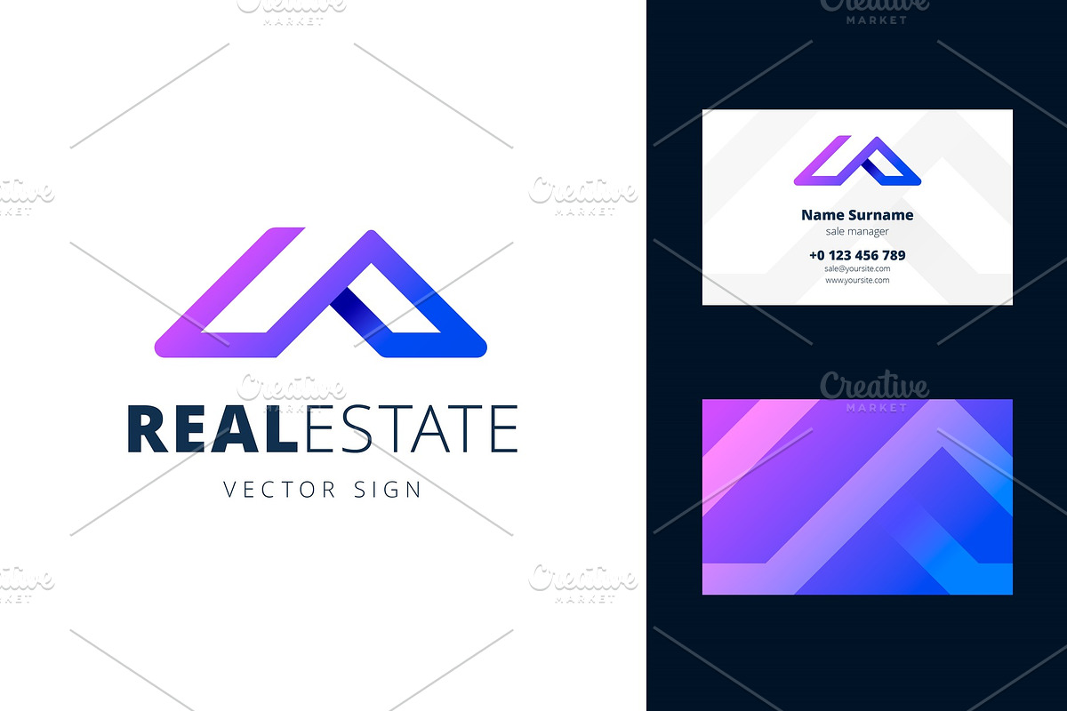 Real estate logo and business card, a Branding & Logo Template by zaniman