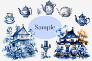 Watercolor Chinoiserie 2 Clipart, a Decorative Illustration by clipartconnection (Thumbnail 2 of 3)