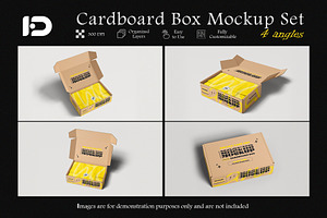 Cardboard Box Mockup Set