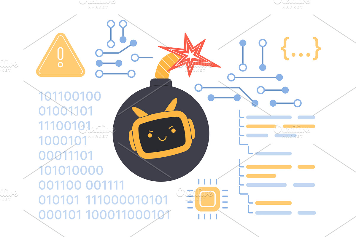 Danger risks using ai services, a Technology Illustration by Lemberg Vector
