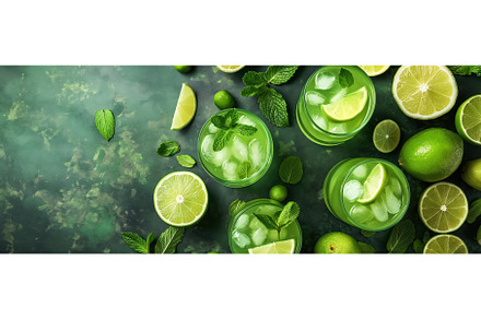 Mint lime drinks on a colorful table, a Food & Drink Photo by BazziBa♥