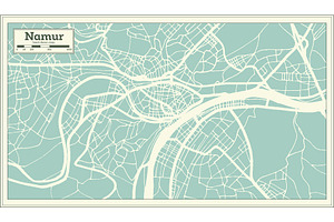 Namur City Map In Retro Style.