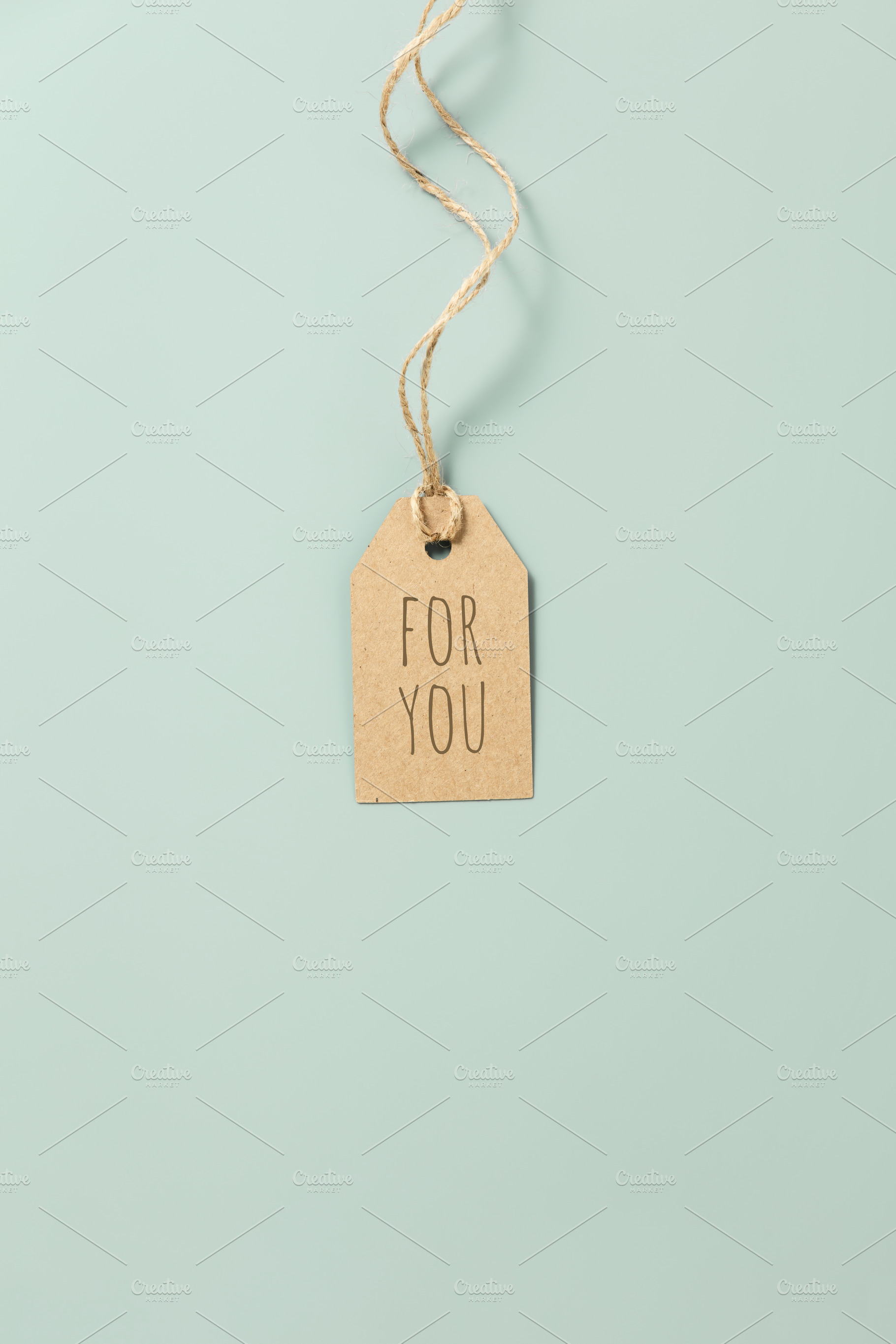 gift tag with text on pastel blue background, a Holiday Photo by Natalia Klenova's Shop