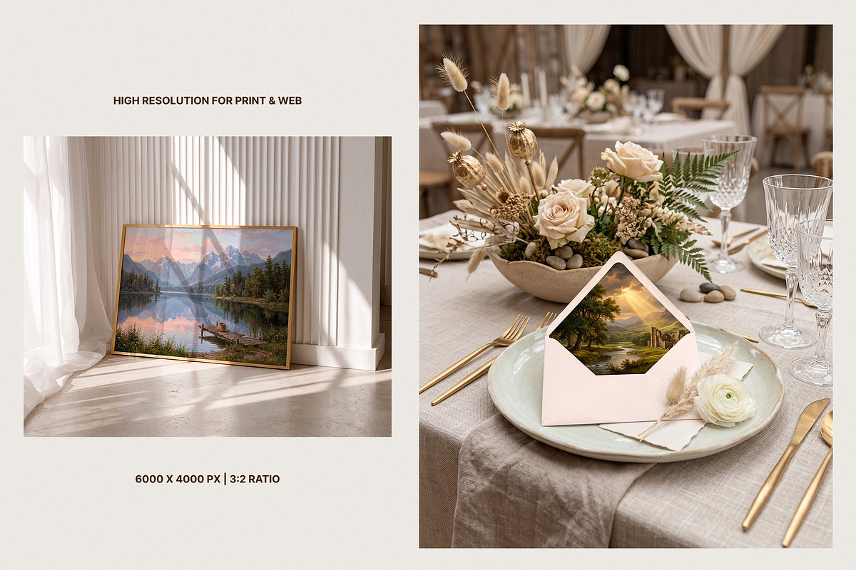 Vintage Oil Painting Landscapes, a Background Graphic by OliaMuseDesign (Photo 2 of 6)