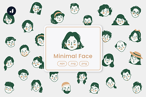 Minimal Face Illustration, an Object Graphic by Jump Studio