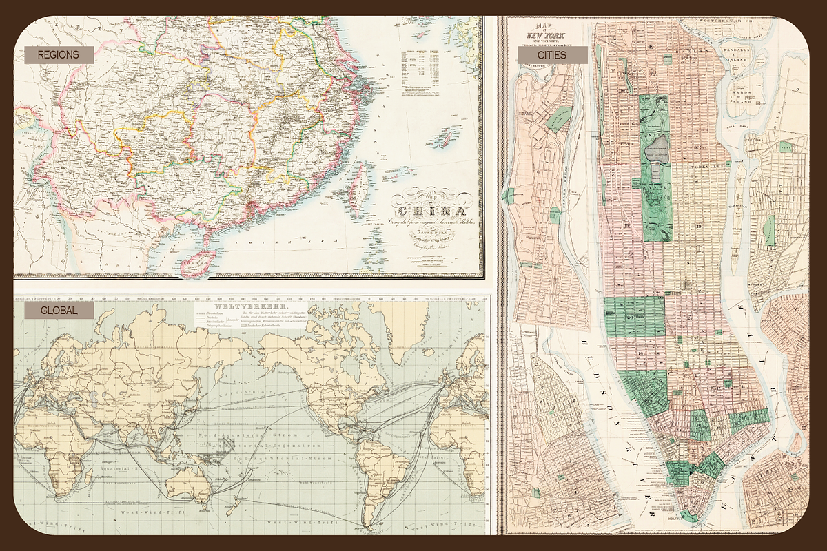Vintage Maps of the World Bundle, a Background Graphic by Golden Vision Studio (Photo 5 of 8)