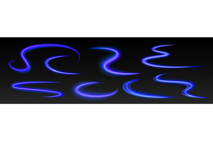 Realistic set of neon blue light, an Illustration by art PVP - market