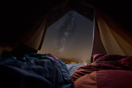 Camping featuring tent, milky way, and travel