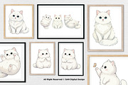 15 Bundle Watercolor Big Cat White, an Animal Illustration by Morspective (Thumbnail 4 of 8)