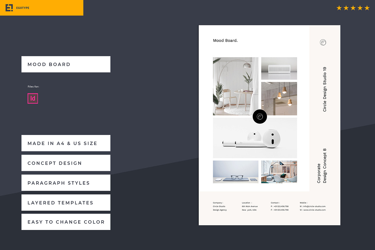 Concept Design Mood Board Templates, a Templates & Theme by Egotype (Photo 5 of 10)