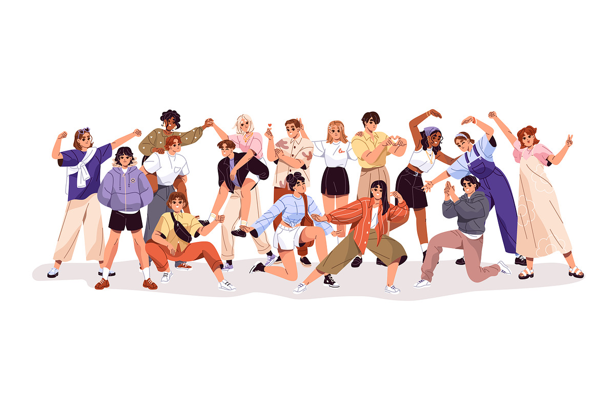 Happy friends groups, friendship set, a Person Illustration by PaperTrident (Photo 5 of 5)