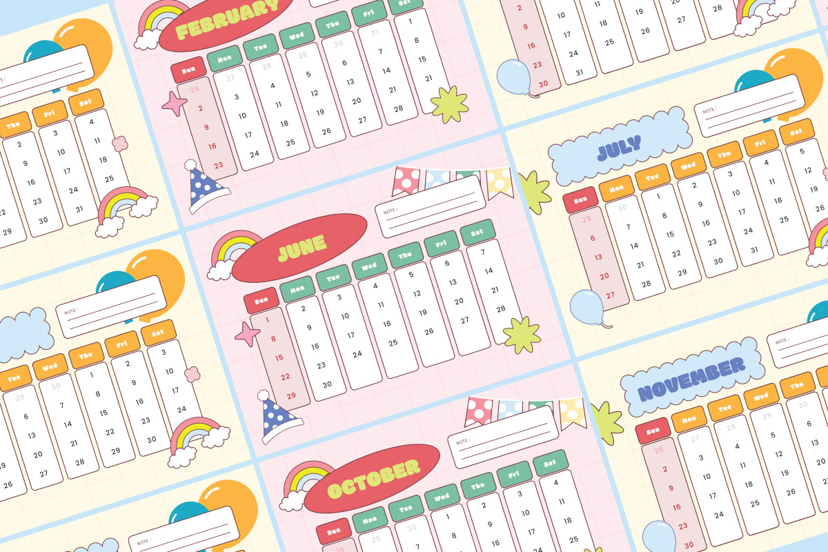 Cute Desk Calendar Template V1, a Stationery Template by twinstd (Photo 2 of 3)