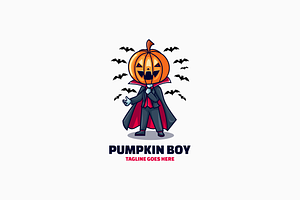 Pumpkin Boy Mascot Cartoon Logo, a Branding & Logo Template by Artnivora.Std