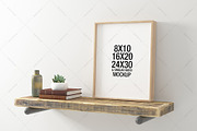 Frame Mockup hang on Floating Shelve, a Print Template by positvtplus (Thumbnail 1 of 2)